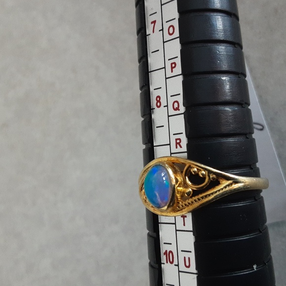 Welo opal sterling silver ring - Picture 9 of 11